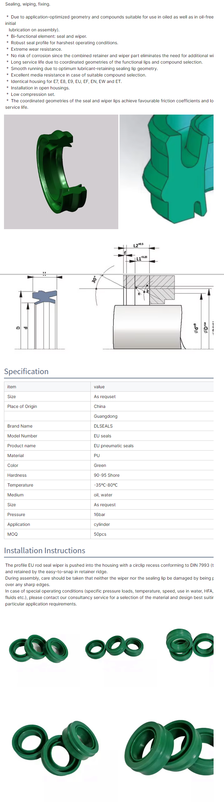 EU pneumatic seals